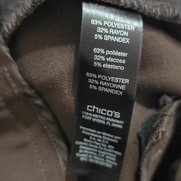 Chico's So Slimming Women's Brown Straight Leg Pants Size Women's 2.5 14 - Picture 11 of 12